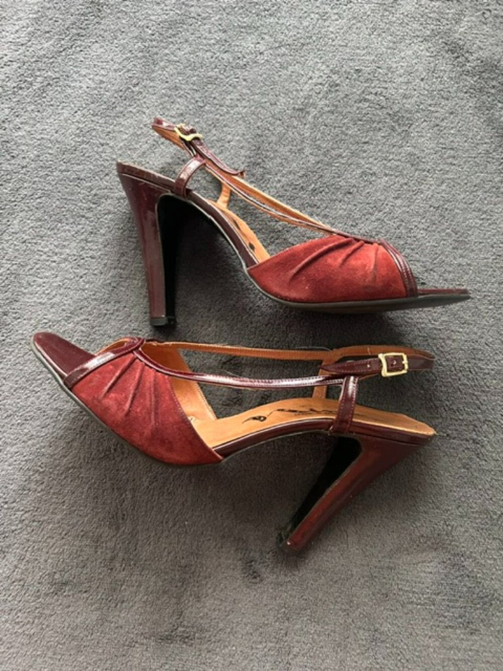 Nina Linda Pleated Peep-Toe Slingback Heels, Size 7-1/2